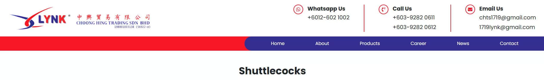 Lynk Malaysia Shuttlecock Supplier and Badminton Equipment Provider