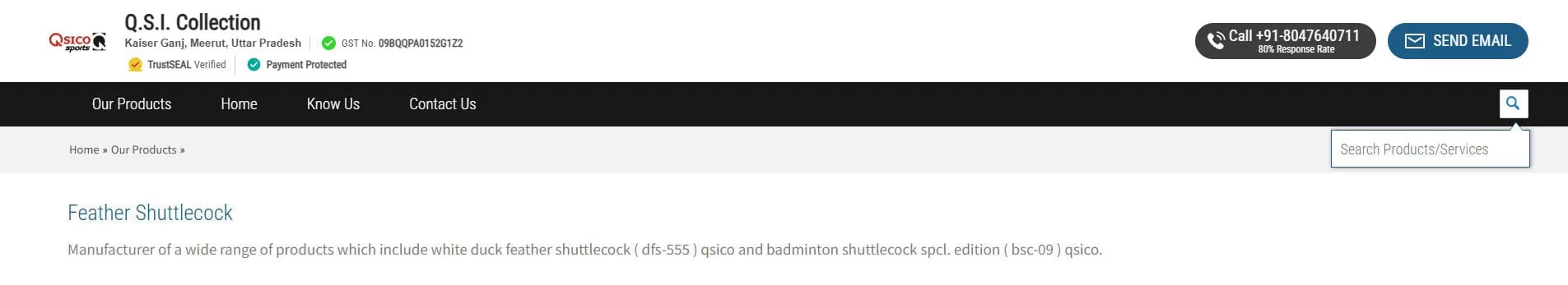QSICO Feather Shuttlecock Manufacturer India
